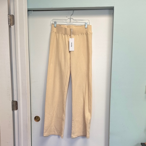 Rhythm Yellow Waffle Wide Leg Skater Pant - Picture 1 of 4